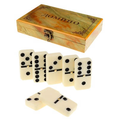 Домино в деревянной коробке Мрамор Miland ИГН-0304 1